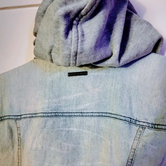 🌻 Armani Exchange 🌻 Large 🌻 Hooded Jean Sweater Jacket 🌻 Lightweight 🌻 - Picture 8 of 15